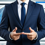 A professional individual, fully clothed in a modest business suit, actively engaged in a modern, forward-thinking learning environment. The subject is looking at a subtle holographic interface, surrounded by contemporary professional tools. The image conveys continuous learning and adaptation, with a focus on innovation. safe for work, appropriate content, professional, perfect anatomy, correct proportions, natural pose, well-formed hands, proper finger count, natural body proportions, professional photography, high quality.